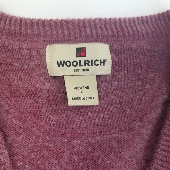 Woolrich cardigan button front wool pink purple L - Picture 6 of 7